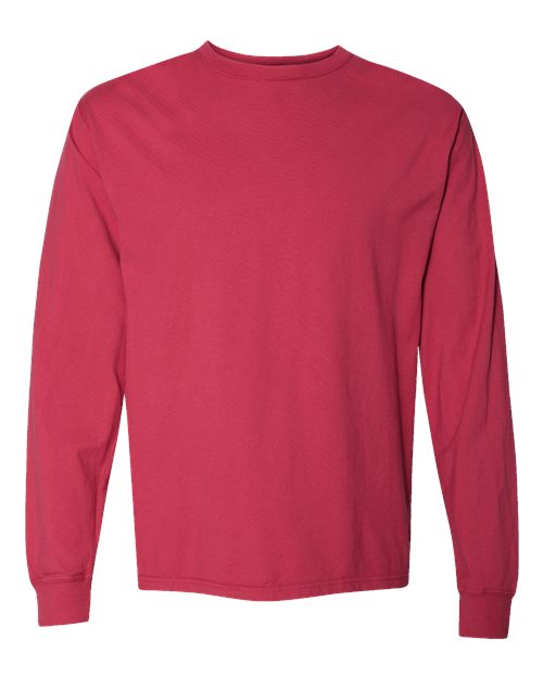 ComfortWash by Hanes Garment-Dyed Long Sleeve T-Shirt GDH200 Crimson Fall