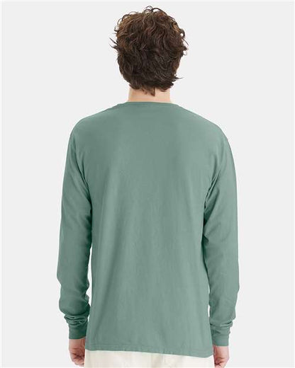 ComfortWash by Hanes Garment-Dyed Long Sleeve T-Shirt GDH200 Cypress Green