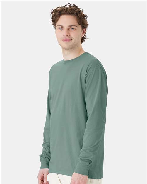 ComfortWash by Hanes Garment-Dyed Long Sleeve T-Shirt GDH200 Cypress Green