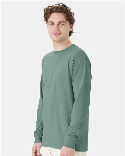 ComfortWash by Hanes Garment-Dyed Long Sleeve T-Shirt GDH200 Cypress Green