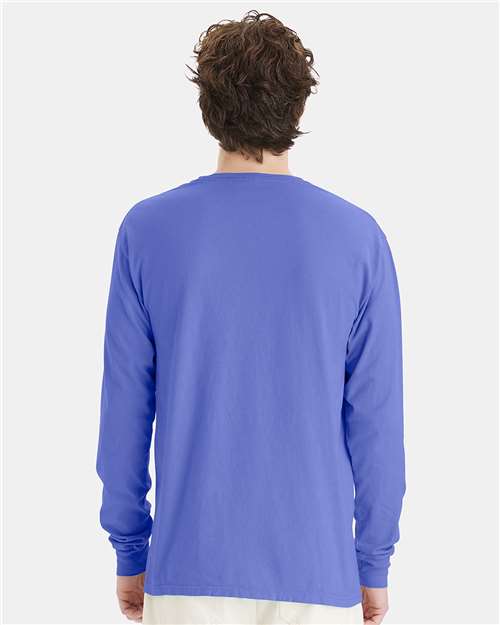 ComfortWash by Hanes Garment-Dyed Long Sleeve T-Shirt GDH200 Deep Forte Blue
