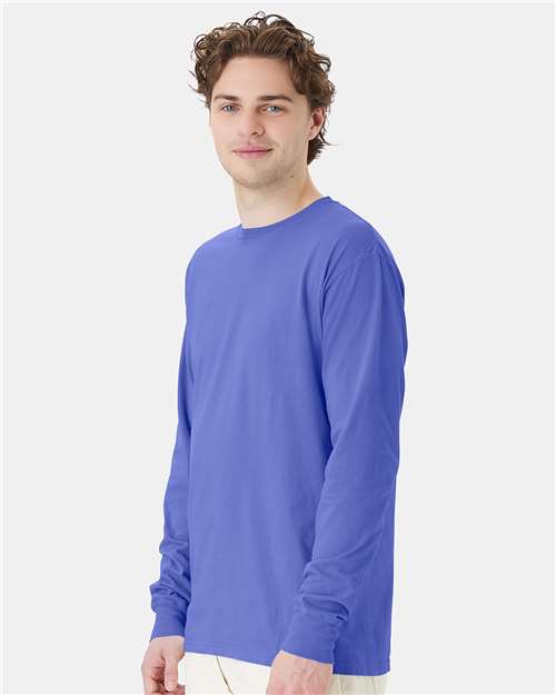ComfortWash by Hanes Garment-Dyed Long Sleeve T-Shirt GDH200 Deep Forte Blue