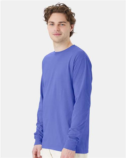 ComfortWash by Hanes Garment-Dyed Long Sleeve T-Shirt GDH200 Deep Forte Blue