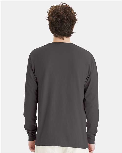 ComfortWash by Hanes Garment-Dyed Long Sleeve T-Shirt GDH200 New Railroad Grey