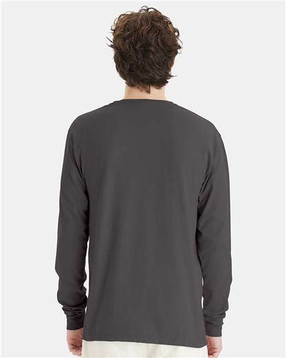ComfortWash by Hanes Garment-Dyed Long Sleeve T-Shirt GDH200 New Railroad Grey