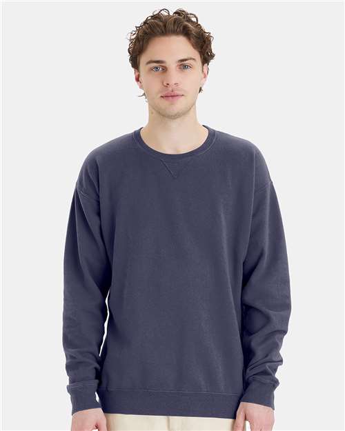 Custom Embroidered  ComfortWash by Hanes Garment-Dyed Crewneck Sweatshirt GDH400 Anchor Slate