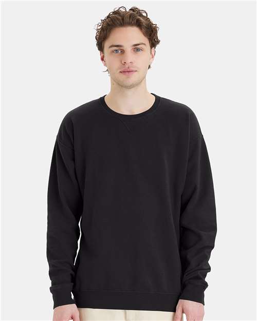 Custom Embroidered  ComfortWash by Hanes Garment-Dyed Crewneck Sweatshirt GDH400 Black