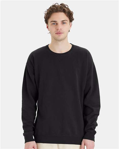 Custom Embroidered  ComfortWash by Hanes Garment-Dyed Crewneck Sweatshirt GDH400 Black