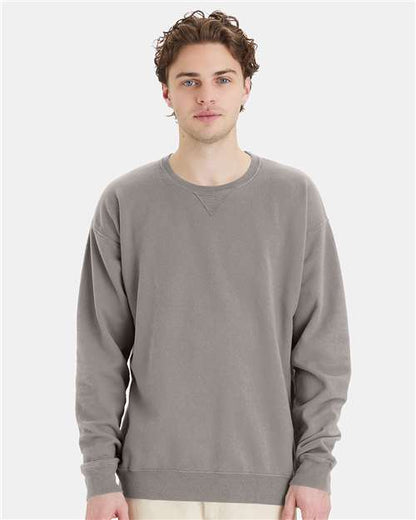 Custom Embroidered  ComfortWash by Hanes Garment-Dyed Crewneck Sweatshirt GDH400 Concrete Grey