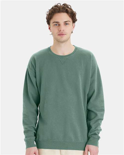 Custom Embroidered  ComfortWash by Hanes Garment-Dyed Crewneck Sweatshirt GDH400 Cypress Green
