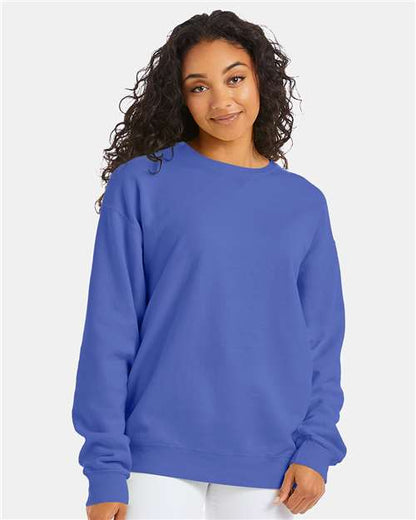 Custom Embroidered  ComfortWash by Hanes Garment-Dyed Crewneck Sweatshirt GDH400 Deep Forte Blue