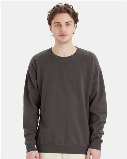 Custom Embroidered  ComfortWash by Hanes Garment-Dyed Crewneck Sweatshirt GDH400 New Railroad Grey