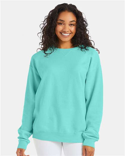 Custom Embroidered  ComfortWash by Hanes Garment-Dyed Crewneck Sweatshirt GDH400 Mint