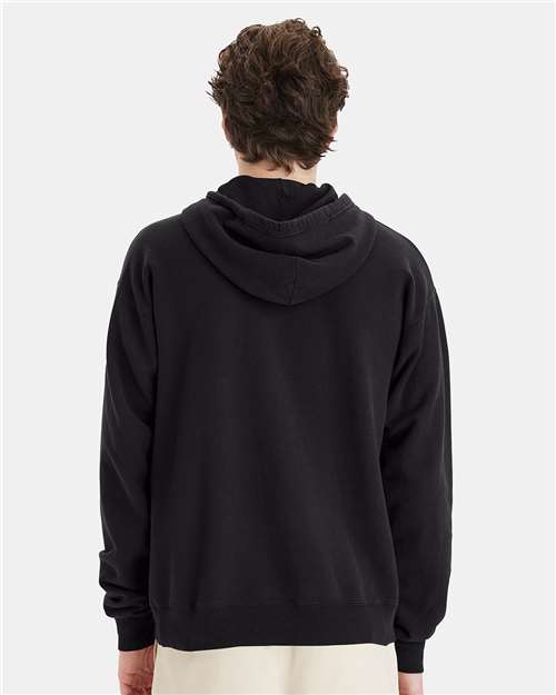 ComfortWash by Hanes Garment-Dyed Unisex Hooded Sweatshirt GDH450 Black