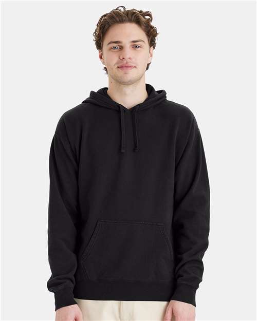 Custom Embroidered  ComfortWash by Hanes Garment-Dyed Unisex Hooded Sweatshirt GDH450 Black