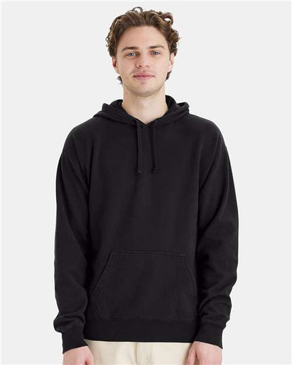 Custom Embroidered  ComfortWash by Hanes Garment-Dyed Unisex Hooded Sweatshirt GDH450 Black
