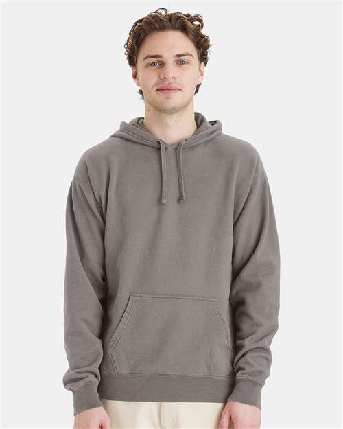 Custom Embroidered  ComfortWash by Hanes Garment-Dyed Unisex Hooded Sweatshirt GDH450 Concrete Grey