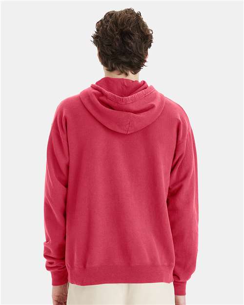 ComfortWash by Hanes Garment-Dyed Unisex Hooded Sweatshirt GDH450 Crimson Fall