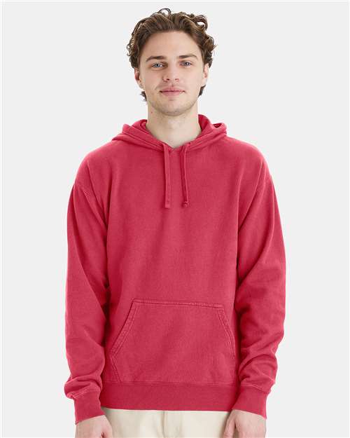 Custom Embroidered  ComfortWash by Hanes Garment-Dyed Unisex Hooded Sweatshirt GDH450 Crimson Fall