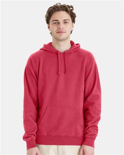 Custom Embroidered  ComfortWash by Hanes Garment-Dyed Unisex Hooded Sweatshirt GDH450 Crimson Fall