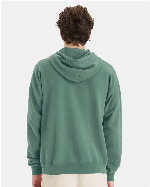 ComfortWash by Hanes Garment-Dyed Unisex Hooded Sweatshirt GDH450 Cypress Green