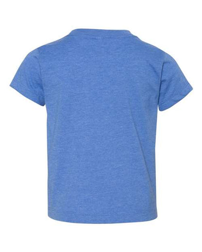 BELLA + CANVAS Toddler Jersey Tee 3001T Heather Columbia Blue Custom Embroidered Business Logo