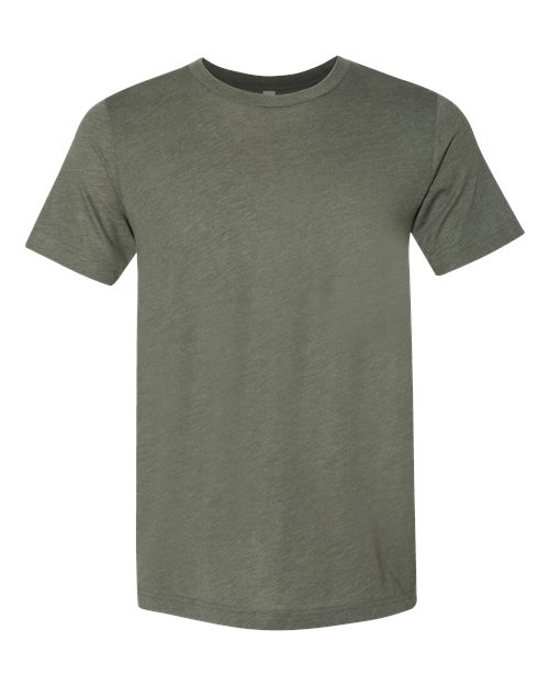 BELLA + CANVAS Triblend Tee 3413 Military Green Triblend Custom Embroidered Business Logo
