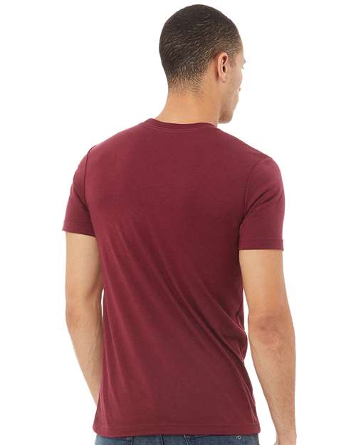 BELLA + CANVAS Triblend Tee 3413 Solid Maroon Triblend Custom Embroidered Business Logo
