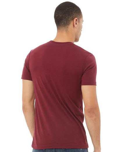 BELLA + CANVAS Triblend Tee 3413 Solid Maroon Triblend Custom Embroidered Business Logo