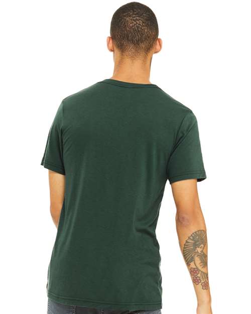BELLA + CANVAS Triblend Tee 3413 Solid Forest Triblend Custom Embroidered Business Logo