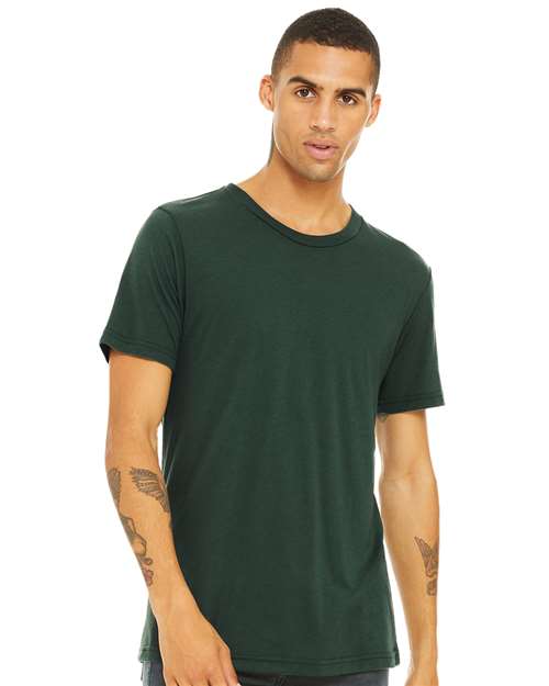 BELLA + CANVAS Triblend Tee 3413 Solid Dark Grey Triblend Custom Embroidered Business Logo