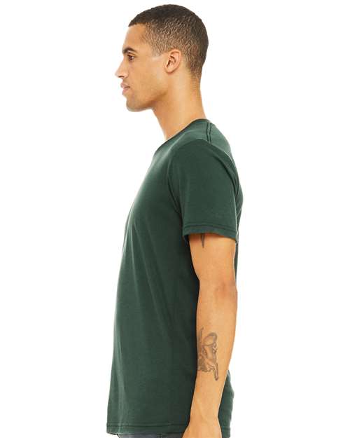 BELLA + CANVAS Triblend Tee 3413 Solid Forest Triblend Custom Embroidered Business Logo