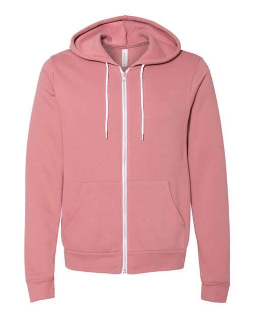 BELLA + CANVAS Sponge Fleece Full-Zip Hoodie 3739 Mauve