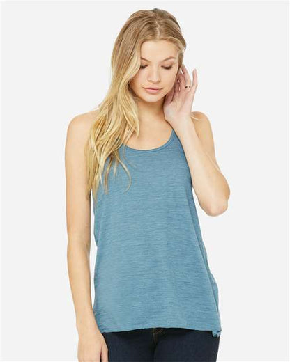 BELLA + CANVAS Women's Flowy Racerback Tank 8800 Denim Slub