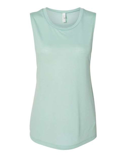 BELLA + CANVAS Women's Flowy Scoop Muscle Tank 8803 Dusty Blue