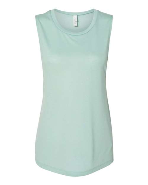 BELLA + CANVAS Women's Flowy Scoop Muscle Tank 8803 Dusty Blue