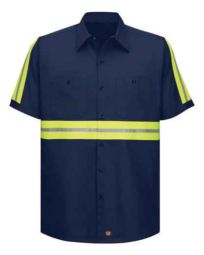 Red Kap Men's Enhanced Visibility Short Sleeve Cotton Work Shirt 6322