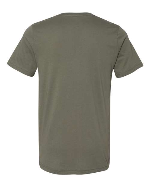 BELLA + CANVAS Jersey V-Neck Tee 3005 Military Green Custom Embroidered Business Logo