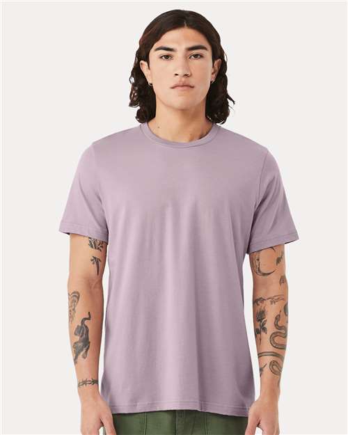 Custom Embroidered  BELLA + CANVAS Jersey Tee 3001 Light Violet