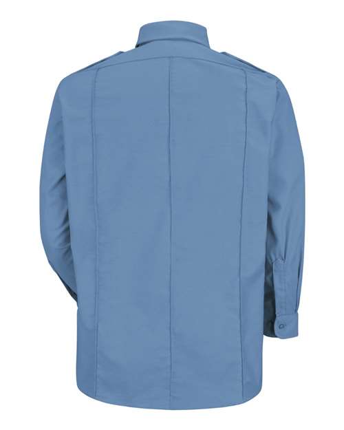 Custom EmbroideredRed Kap Men's Long Sleeve Security Shirt 5592 Medium Blue - 367