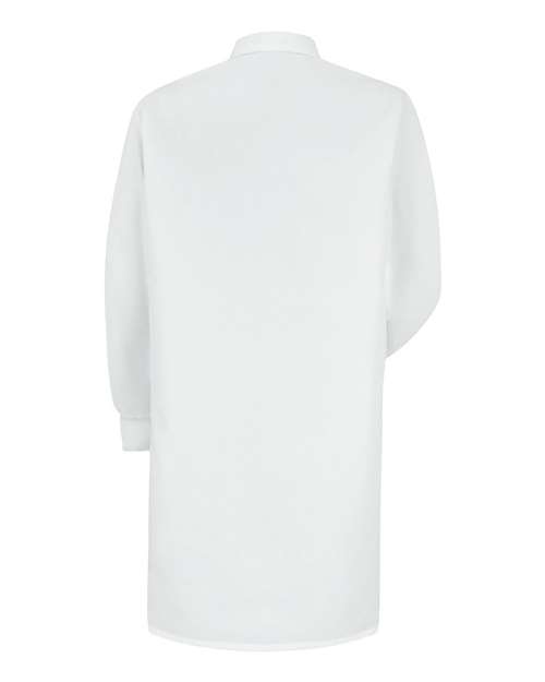 Custom EmbroideredRed Kap Unisex Poplin Specialized Cuffed Lab Coat 6341 White