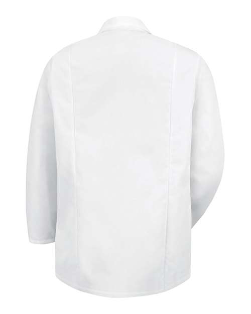 Custom EmbroideredRed Kap Unisex Lapel Counter Coat 6344 White