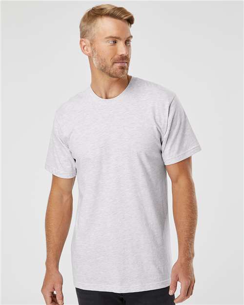 Custom Embroidered  American Apparel Fine Jersey Tee 2001 Ash Grey