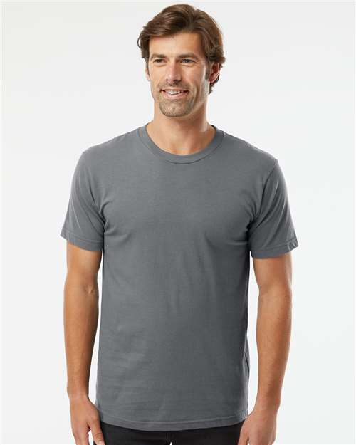 Custom Embroidered  American Apparel Fine Jersey Tee 2001 Asphalt