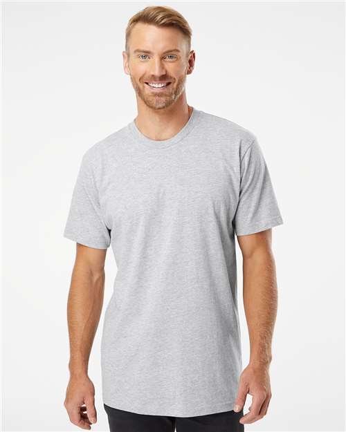 Custom Embroidered  American Apparel Fine Jersey Tee 2001 Heather Grey