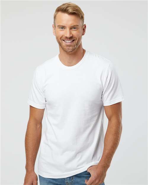 Custom Embroidered  American Apparel Fine Jersey Tee 2001 White