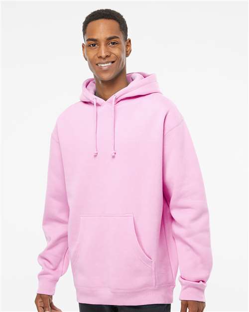 Custom Embroidered  Independent Trading Co. Heavyweight Hooded Sweatshirt IND4000 Light Pink