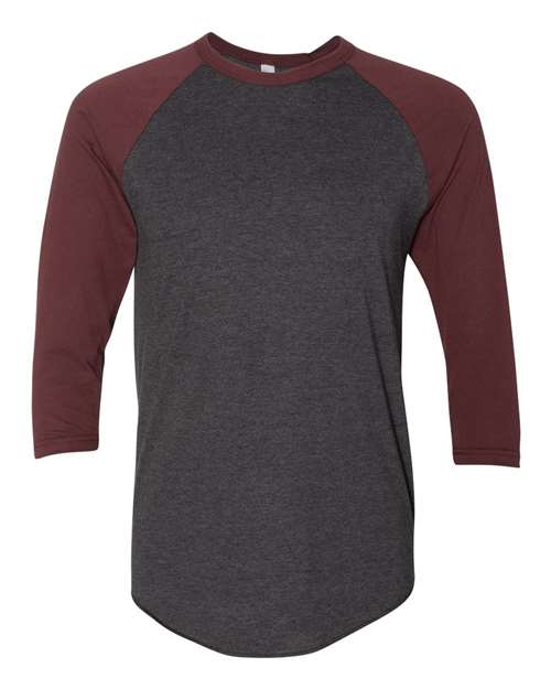 American Apparel 50/50 Raglan Three-Quarter Sleeve Tee BB453W