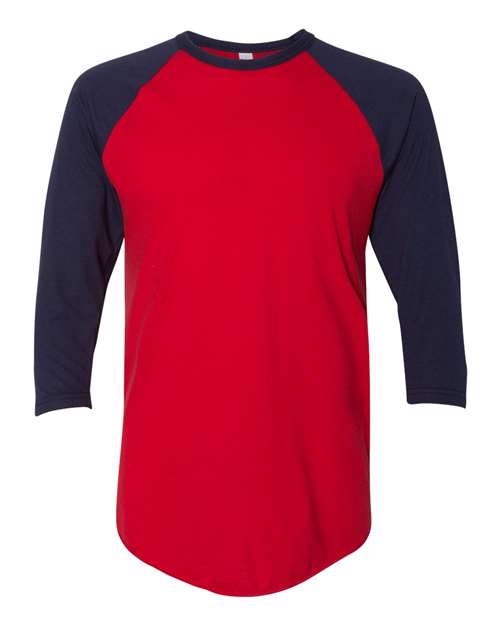 American Apparel 50/50 Raglan Three-Quarter Sleeve Tee BB453W
