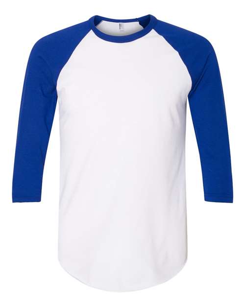 American Apparel 50/50 Raglan Three-Quarter Sleeve Tee BB453W